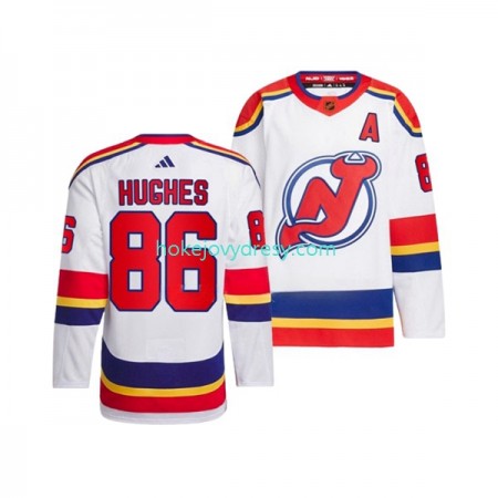 Pánské Hokejový Dres New Jersey Devils JACK HUGHES 86 Adidas 2022-2023 Reverse Retro Bílý Authentic